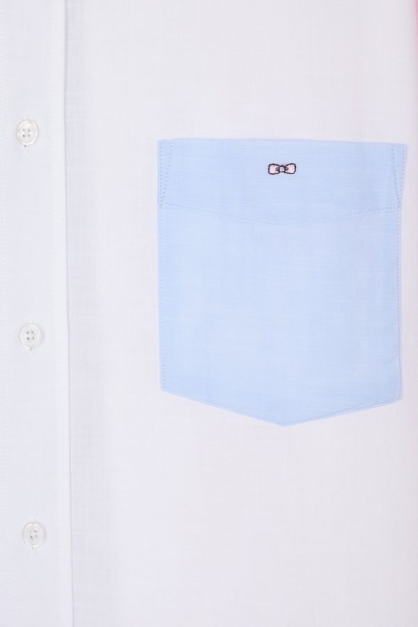 Chemise Colorblock Bleue Et Rose Coupe Droite Eden Park – Image 5