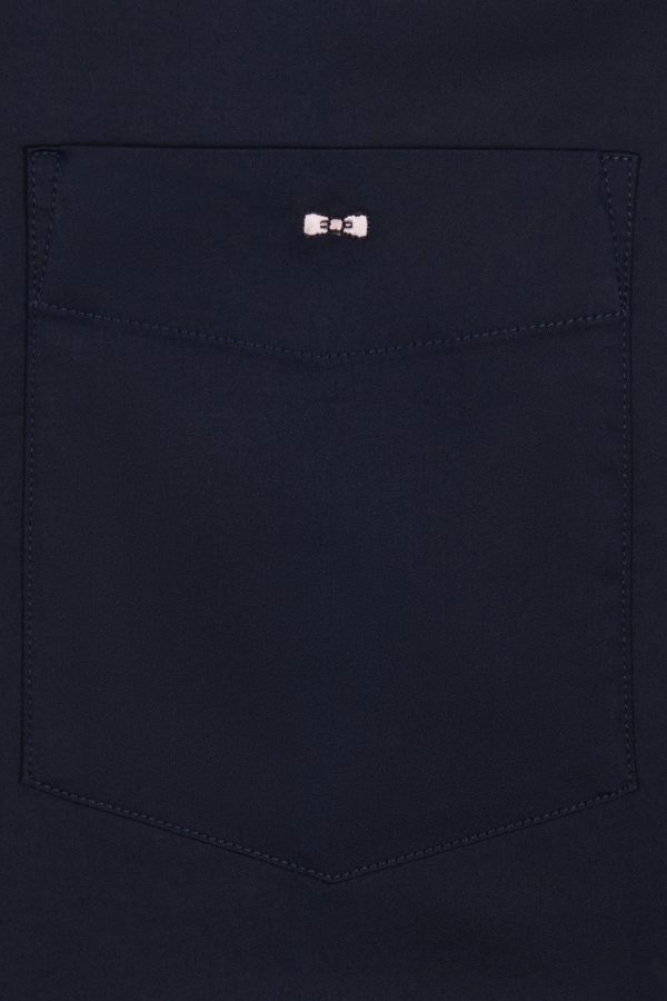 Chemise En Twill De Coton Marine Unie Coupe Droite Eden Park – Image 5