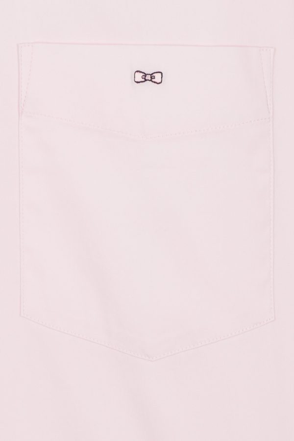 Chemise En Twill De Coton Rose Unie Coupe Droite Eden Park – Image 4