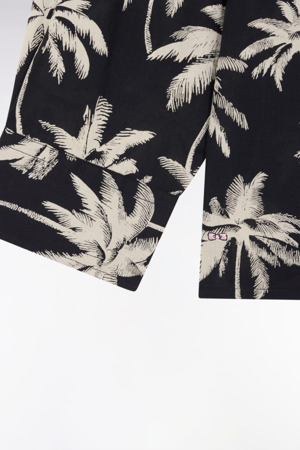 Chemise En Coton Noir À Imprimé Palmiers Coupe Droite Eden Park – Image 5