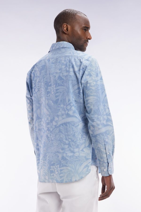 Chemise Imprimée En Chambray Gris Coupe Ajustée Eden Park – Image 3