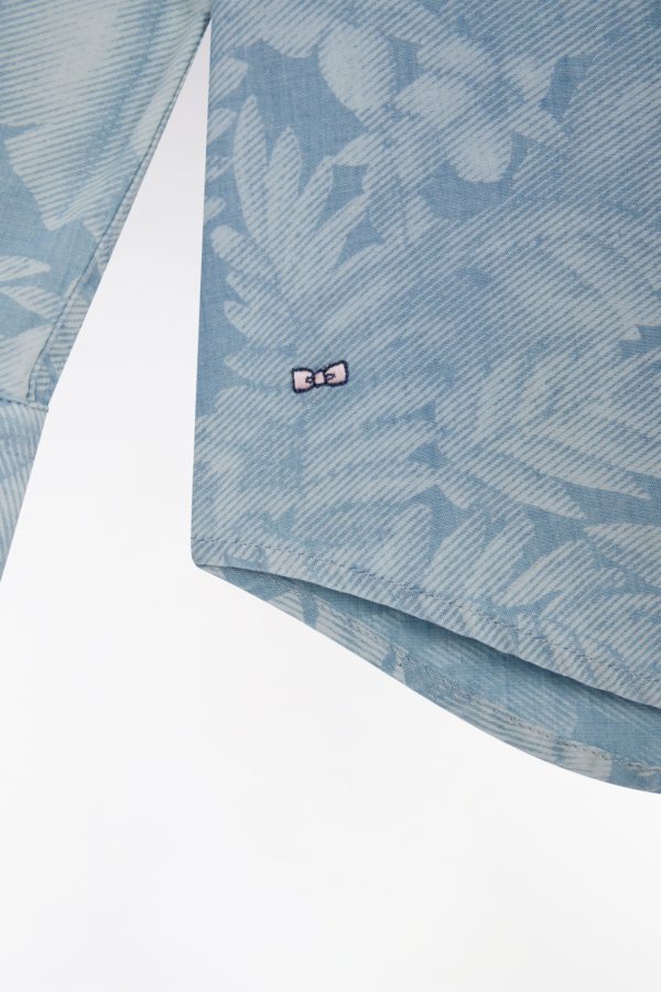 Chemise Imprimée En Chambray Gris Coupe Ajustée Eden Park – Image 4