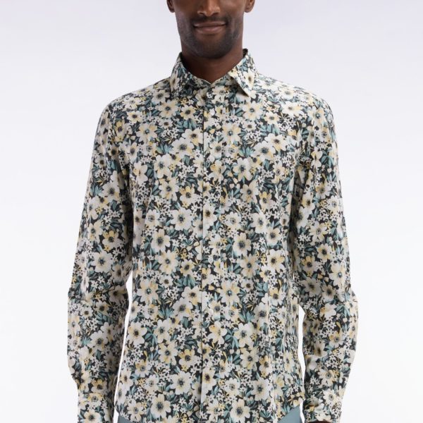 Chemise En Popeline De Coton À Imprimé Floral Coupe Droite Eden Park