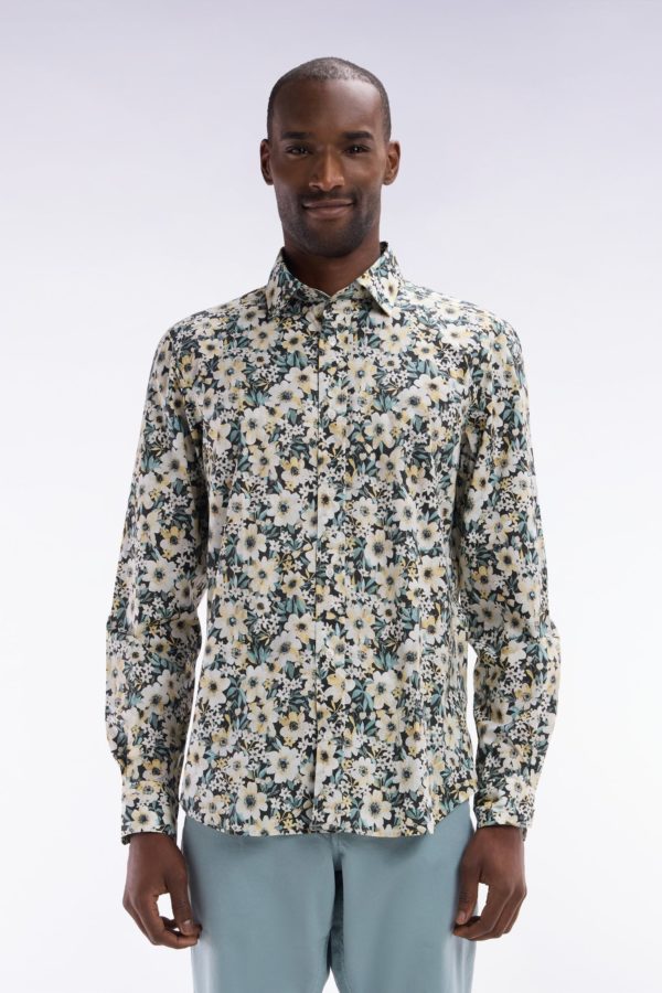 Chemise En Popeline De Coton À Imprimé Floral Coupe Droite Eden Park