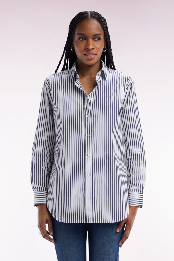Chemise En Coton Ciel À Rayures Bâtons Coupe Décontractée Eden Park – Image 2