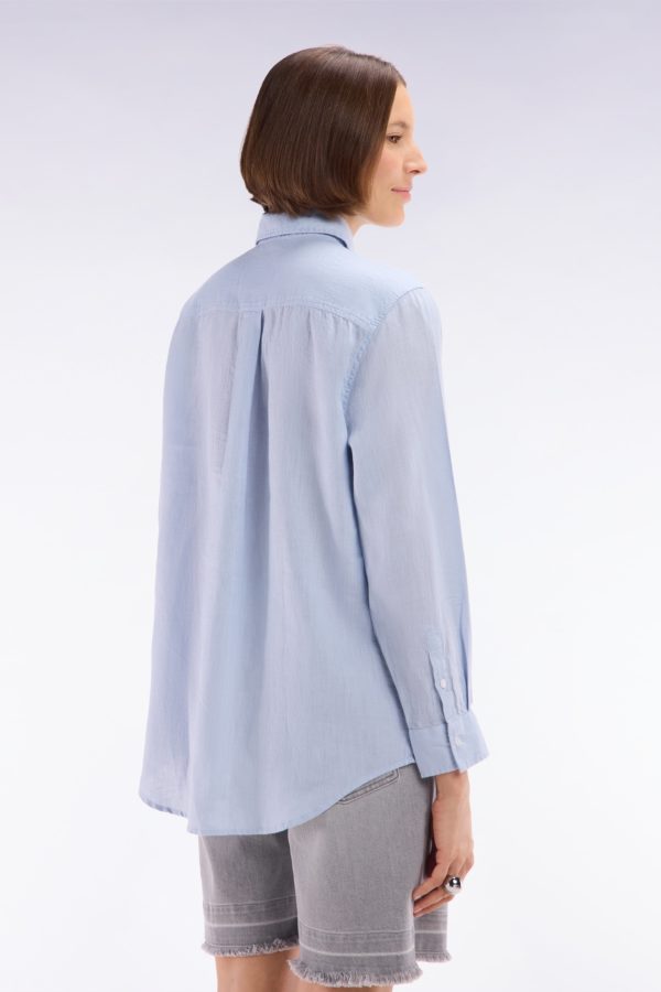 Chemise À Poches Plaquées En Lin Gris Coupe Oversized Eden Park – Image 3