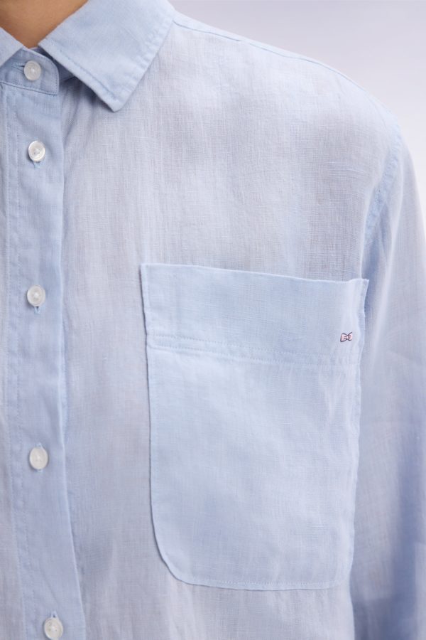 Chemise À Poches Plaquées En Lin Gris Coupe Oversized Eden Park – Image 5