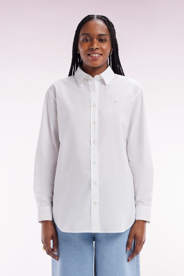Chemise Unie En Coton Blanc Coupe Décontractée Eden Park – Image 2