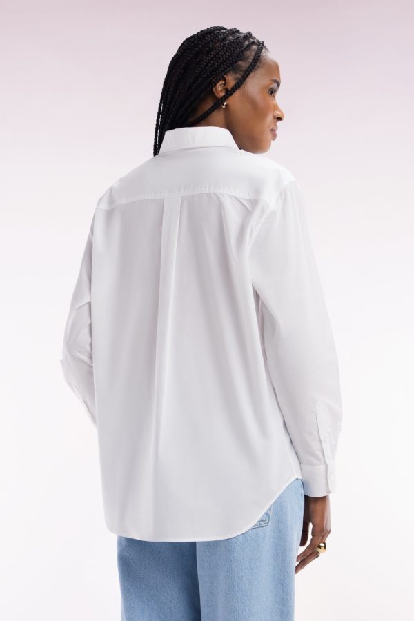 Chemise Unie En Coton Blanc Coupe Décontractée Eden Park – Image 3