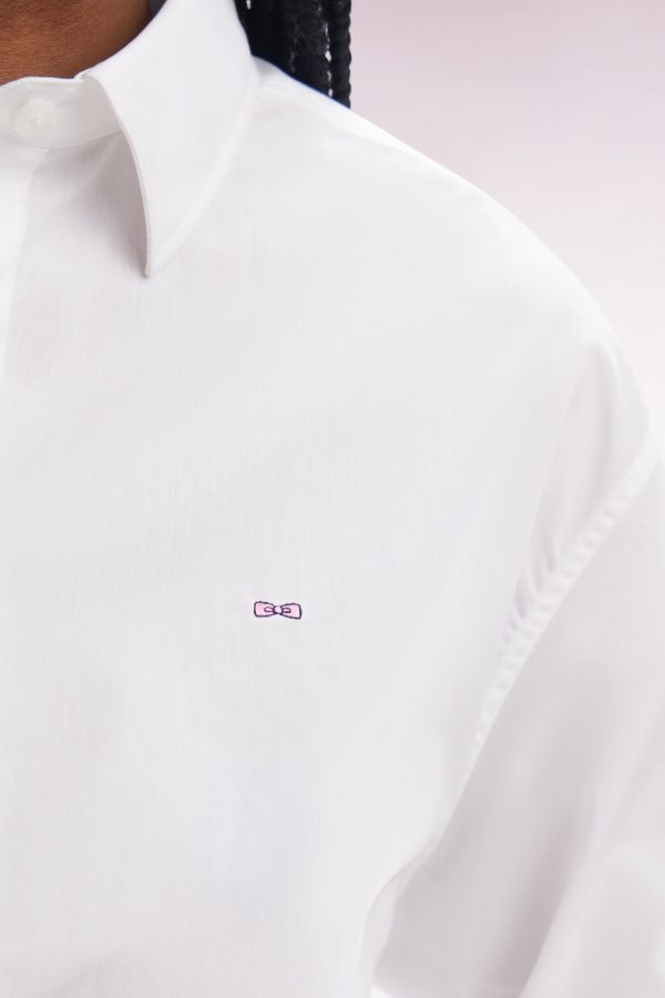 Chemise Unie En Coton Blanc Coupe Décontractée Eden Park – Image 4