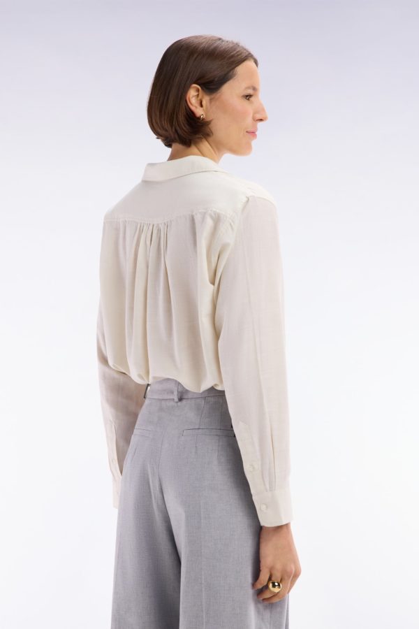 Chemise Vareuse En Coton Écru Coupe Décontractée Eden Park – Image 3