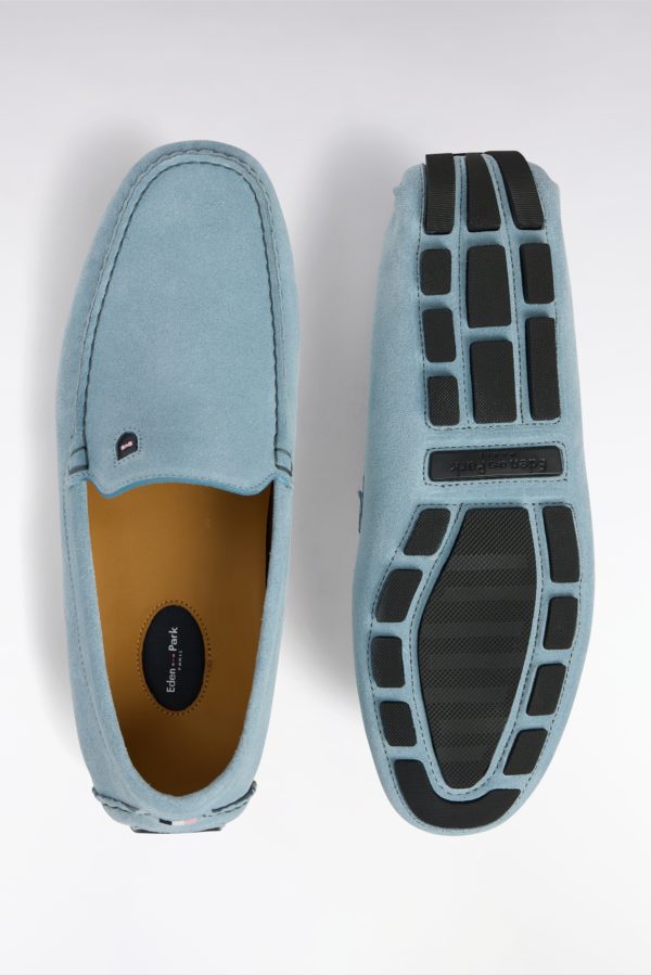 Mocassins En Cuir Suédé Bleu Ciel Eden Park – Image 2