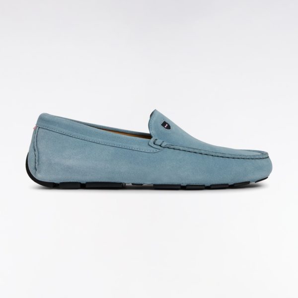 Mocassins En Cuir Suédé Bleu Ciel Eden Park