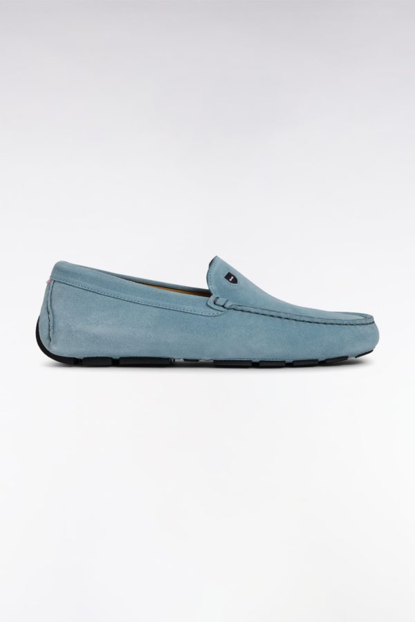 Mocassins En Cuir Suédé Bleu Ciel Eden Park
