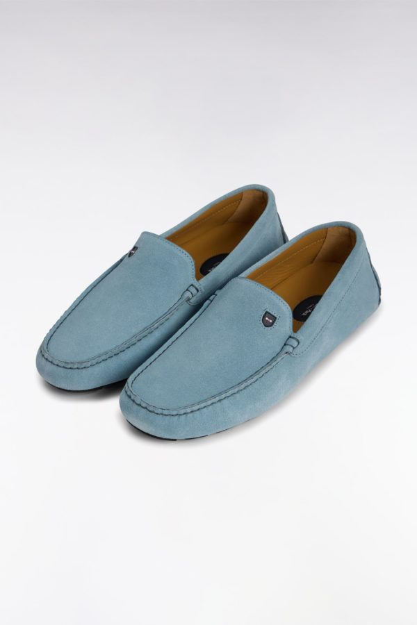 Mocassins En Cuir Suédé Bleu Ciel Eden Park – Image 3