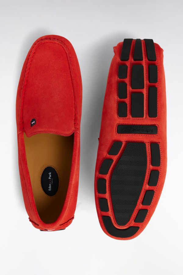 Mocassins En Cuir Suédé Rouges Eden Park – Image 2