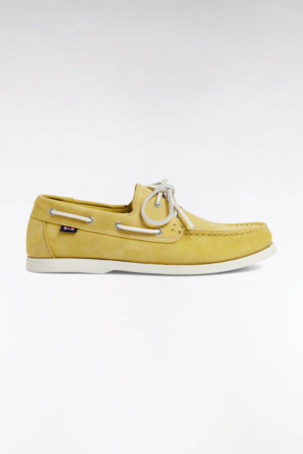 Mocassins Bateau En Cuir Suédé Jaune Eden Park