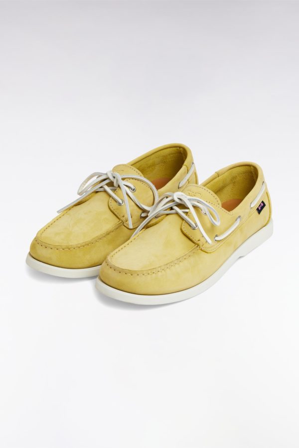Mocassins Bateau En Cuir Suédé Jaune Eden Park – Image 2