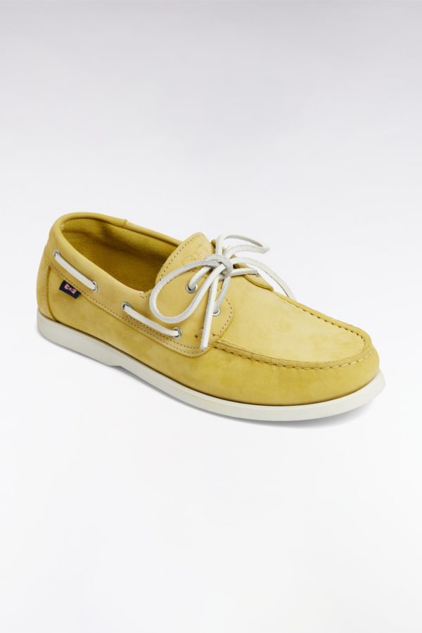 Mocassins Bateau En Cuir Suédé Jaune Eden Park – Image 4