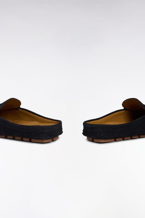 Mocassins Babouches En Cuir Suédé Marine Eden Park – Image 4