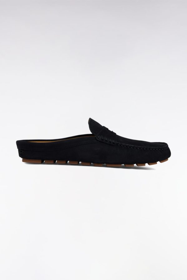 Mocassins Babouches En Cuir Suédé Marine Eden Park