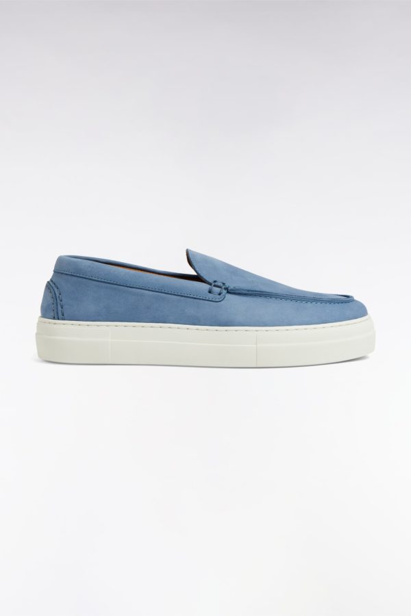 Mocassins À Semelles Sneakers En Cuir Suédé Gris Eden Park