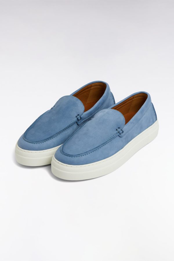 Mocassins À Semelles Sneakers En Cuir Suédé Gris Eden Park – Image 4