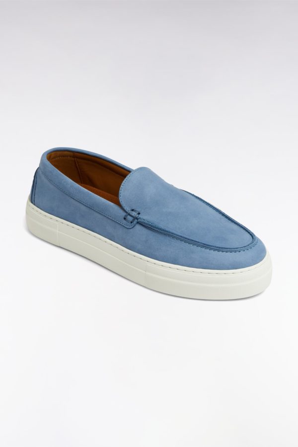 Mocassins À Semelles Sneakers En Cuir Suédé Gris Eden Park – Image 3