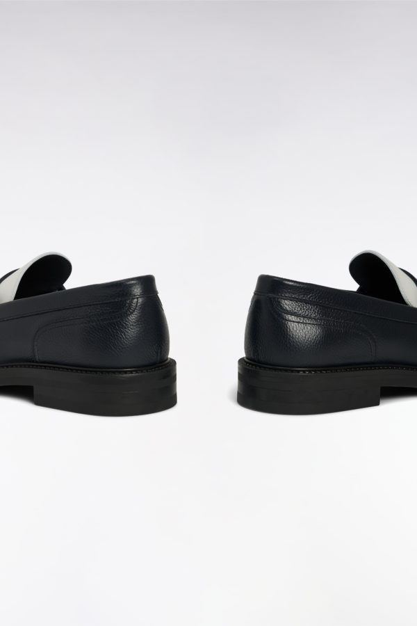 Mocassins Bicolores En Cuir Grainé Noirs Et Blancs Eden Park – Image 5