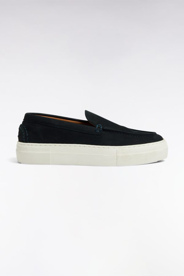 Mocassins Femme À Semelles Sneakers En Cuir Suédé Marine Eden Park