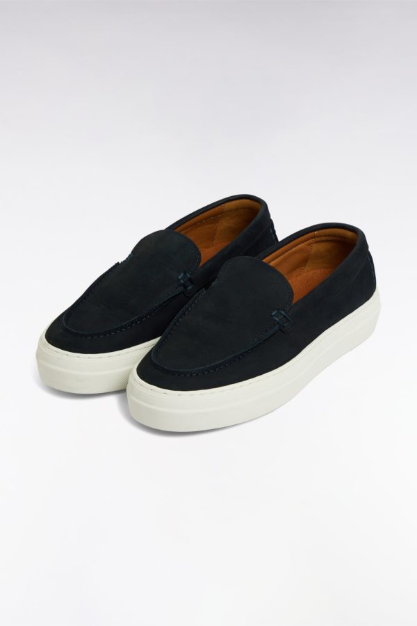 Mocassins Femme À Semelles Sneakers En Cuir Suédé Marine Eden Park – Image 3