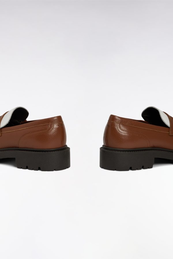 Mocassins Bicolores En Cuir Marron Et Blancs Eden Park – Image 5