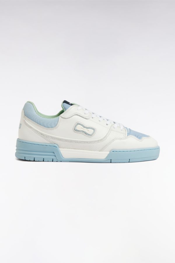 Sneakers Ep10 En Cuir Blanches Et Vert D'eau Eden Park