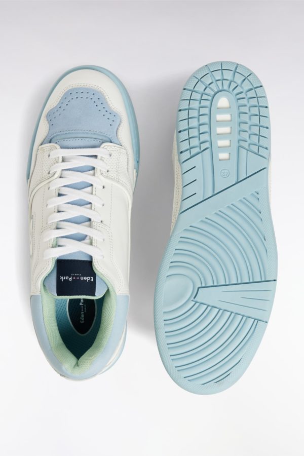 Sneakers Ep10 En Cuir Blanches Et Vert D'eau Eden Park – Image 2