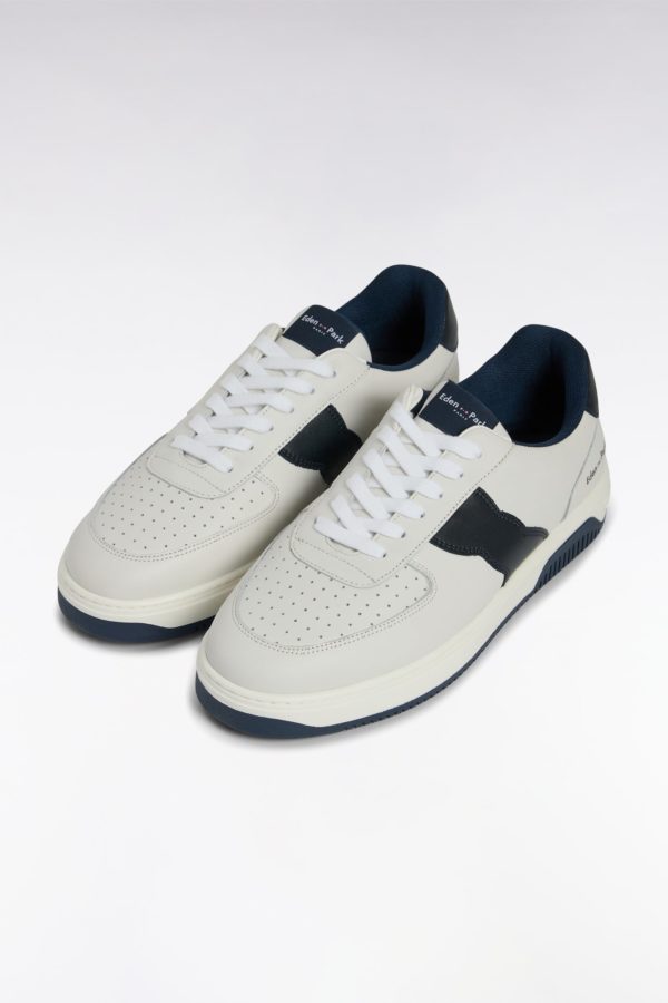 Sneakers En Cuir Blanches Détails Noirs Eden Park – Image 3