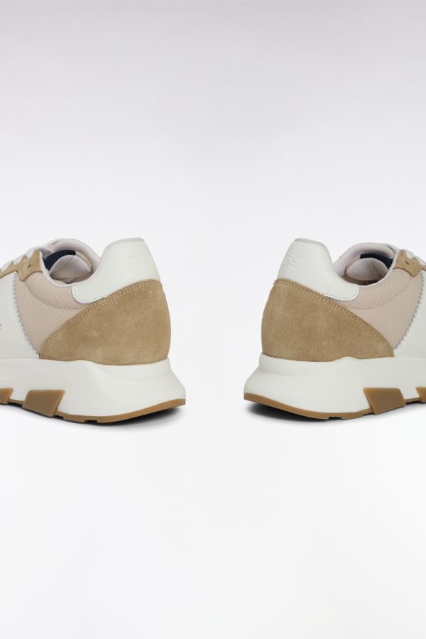 Sneakers Multimatières En Cuir Beiges Eden Park – Image 4