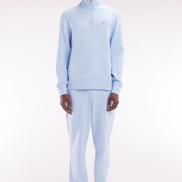 Jogging En Molleton Coton Ciel Coupe Droite Eden Park