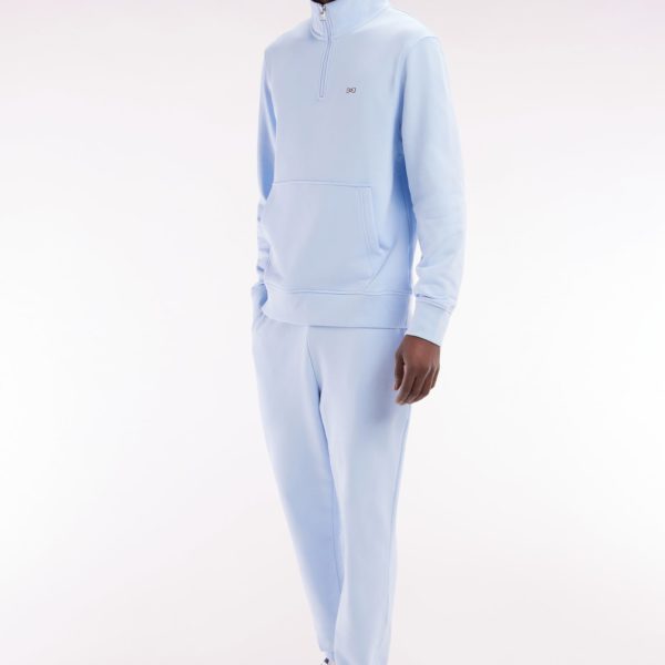 Jogging En Molleton Coton Ciel Coupe Droite Eden Park