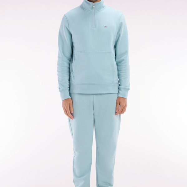 Jogging En Molleton Coton Vert D'eau Coupe Droite Eden Park