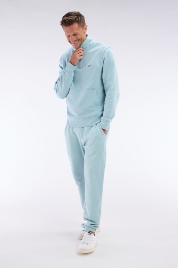 Jogging En Molleton Coton Vert D'eau Coupe Droite Eden Park – Image 2