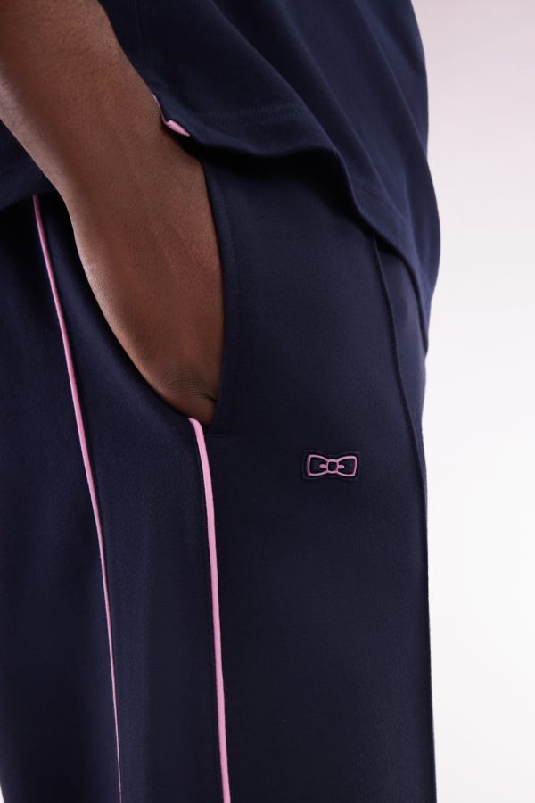 Pantalon Jogging En Coton Interlock Marine Coupe Droite Eden Park – Image 4