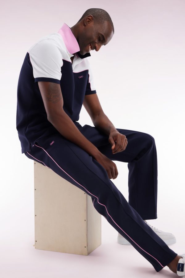 Pantalon Jogging En Coton Interlock Marine Coupe Droite Eden Park – Image 2