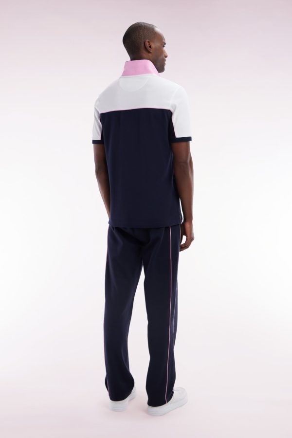 Pantalon Jogging En Coton Interlock Marine Coupe Droite Eden Park – Image 3