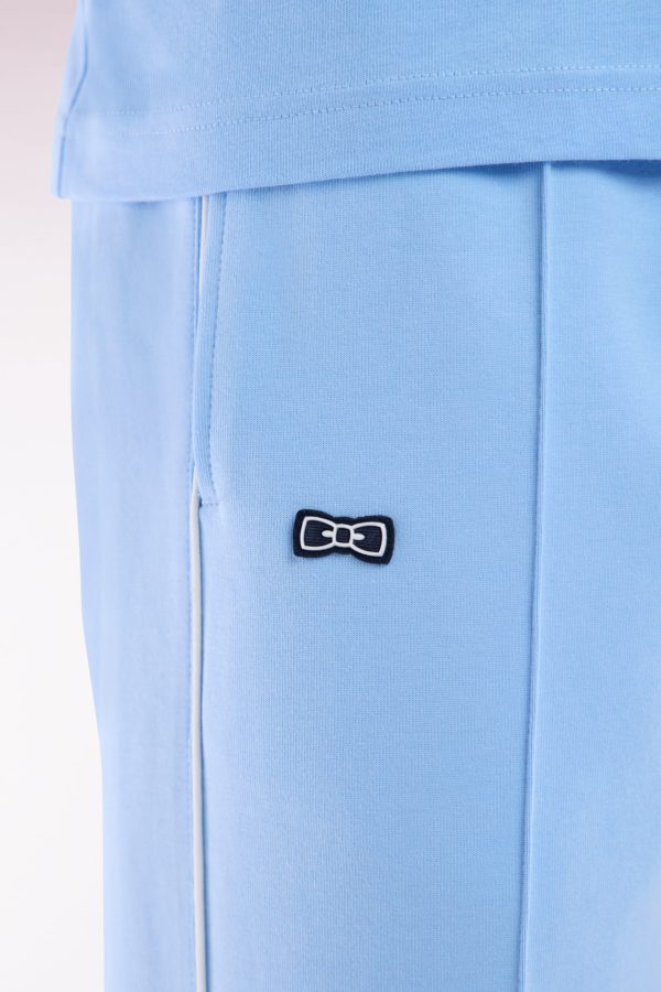 Pantalon Jogging En Coton Interlock Ciel Coupe Droite Eden Park – Image 4