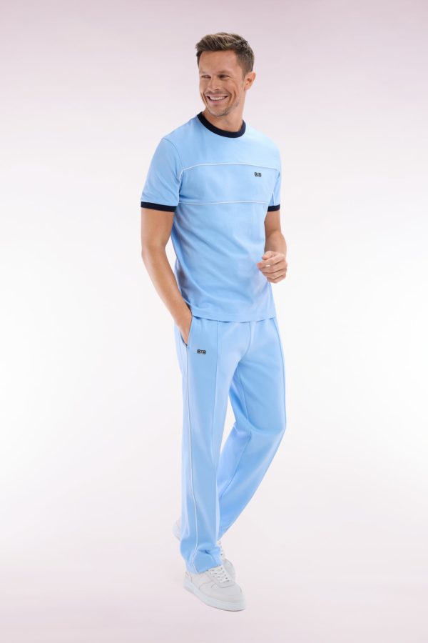 Pantalon Jogging En Coton Interlock Ciel Coupe Droite Eden Park – Image 2