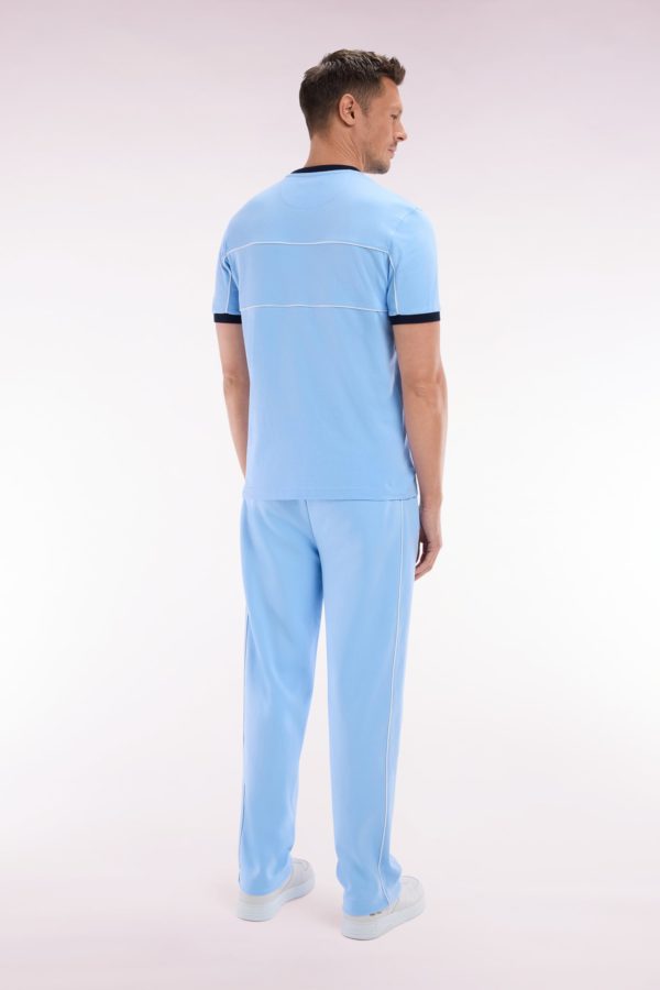 Pantalon Jogging En Coton Interlock Ciel Coupe Droite Eden Park – Image 3