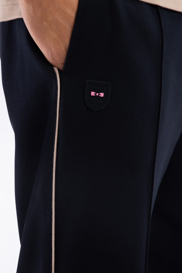 Pantalon Jogging En Coton Interlock Noir Coupe Droite Eden Park – Image 4