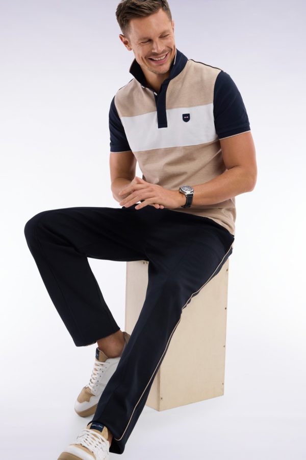 Pantalon Jogging En Coton Interlock Noir Coupe Droite Eden Park – Image 2