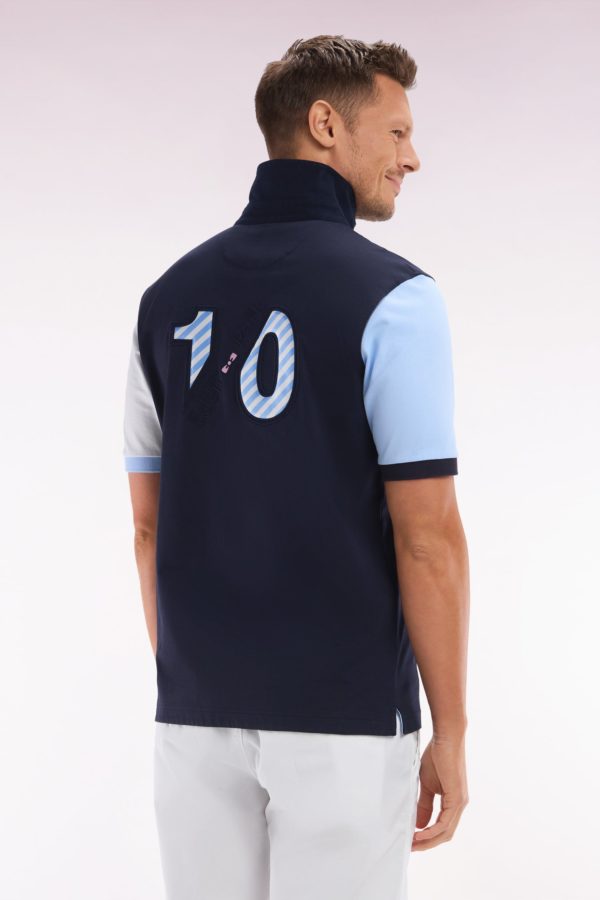 Maillot À Manches Courtes En Jersey De Coton Marine Manches Bicolores Eden Park – Image 3