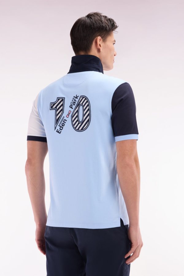 Maillot À Manches Courtes En Jersey De Coton Ciel Manches Bicolores Eden Park – Image 3